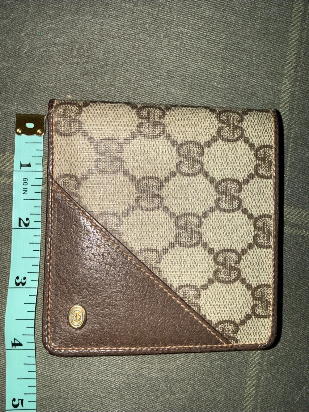 Gucci Monogram Canvas Bifold Wallet in Beige and Brown